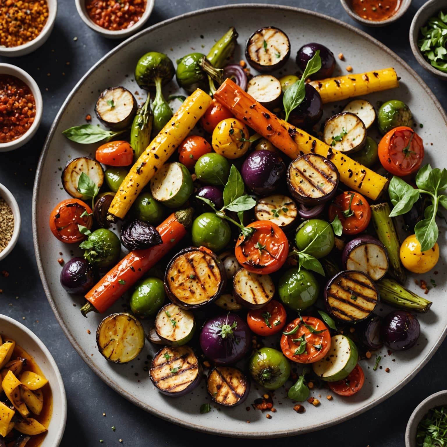 Grillede grønnsaker med åtte-krydder krydderblanding