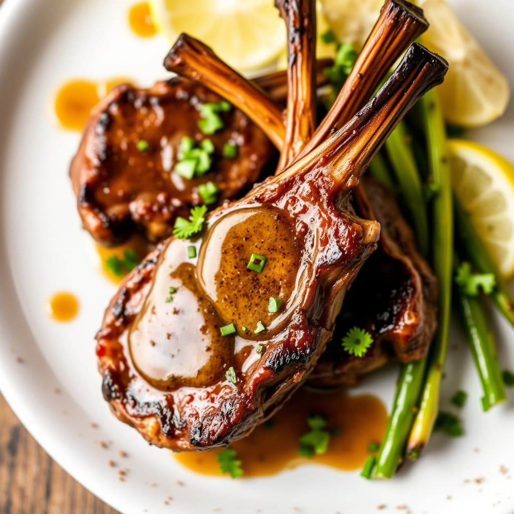 Grillede lammekoteletter med asiatisk smørsauce