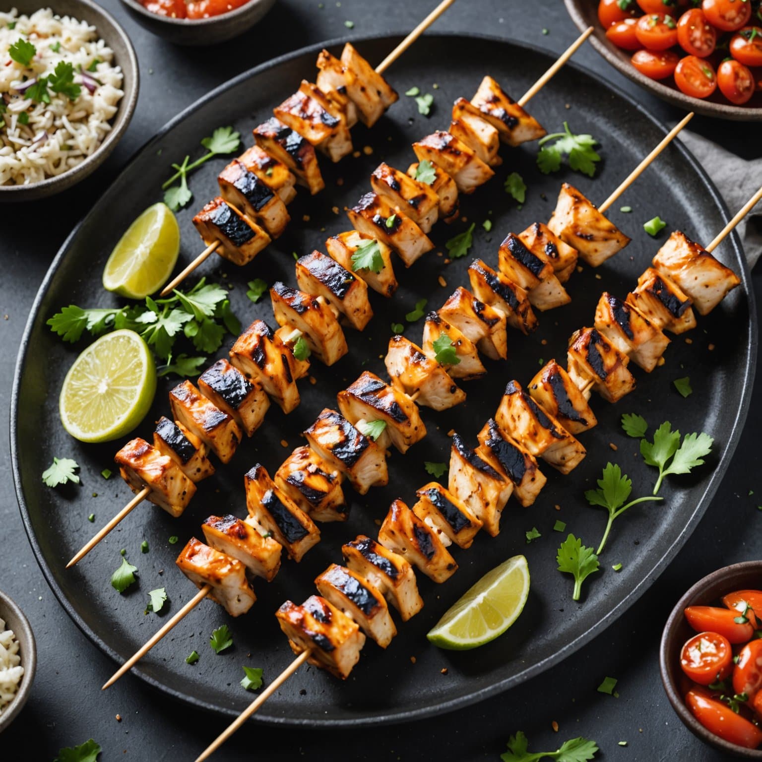 Grillede spiralkyllingspyd