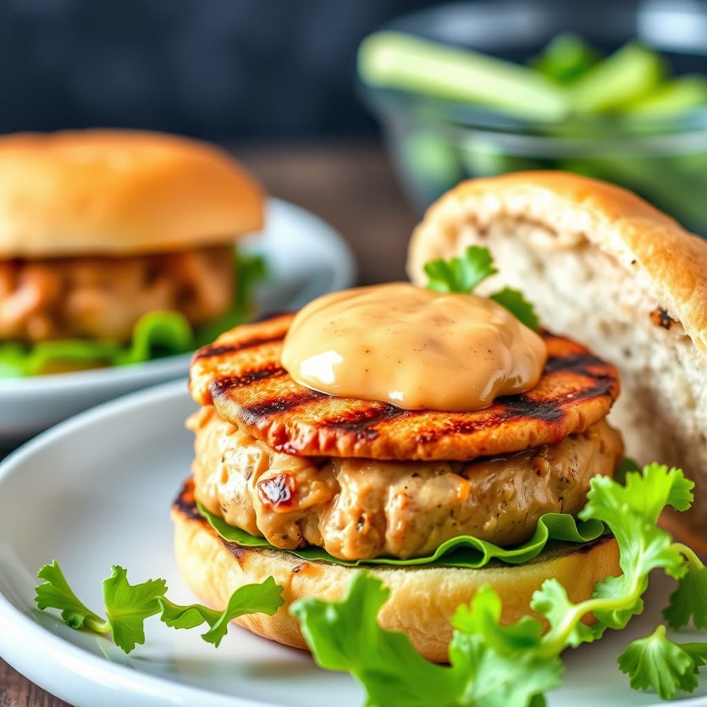 Grillede tunfiskburgere med krydret majones