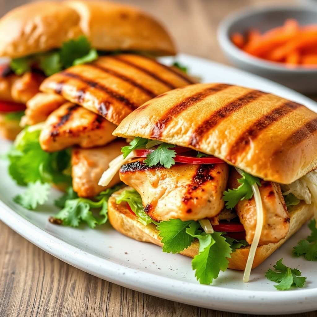 Grillede vietnamesiske kyllingsandwicher