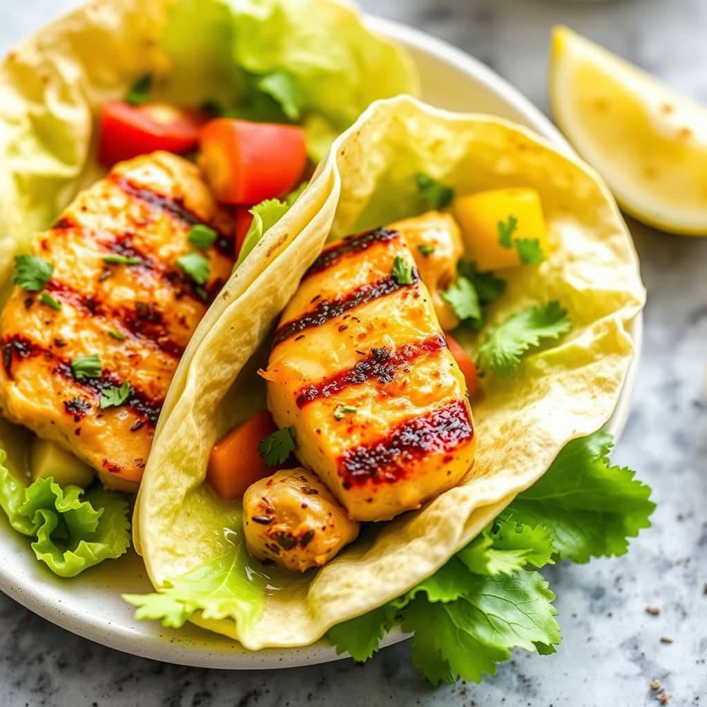 Grillet ananas-kylling-wraps