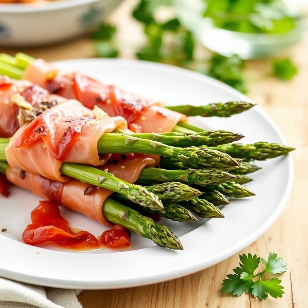 Grillet asparges innpakket i pancetta