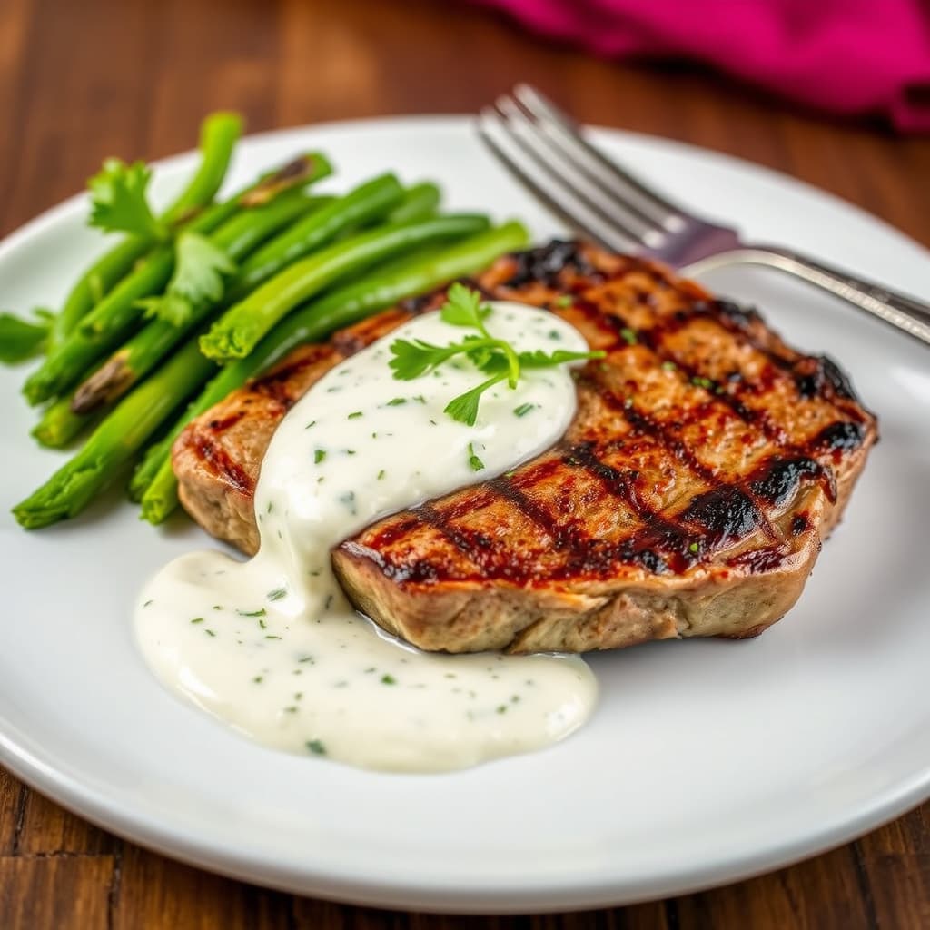 Grillet biff med pepperrotkrem