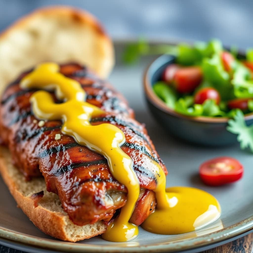 Grillet boudin og kreolsennep