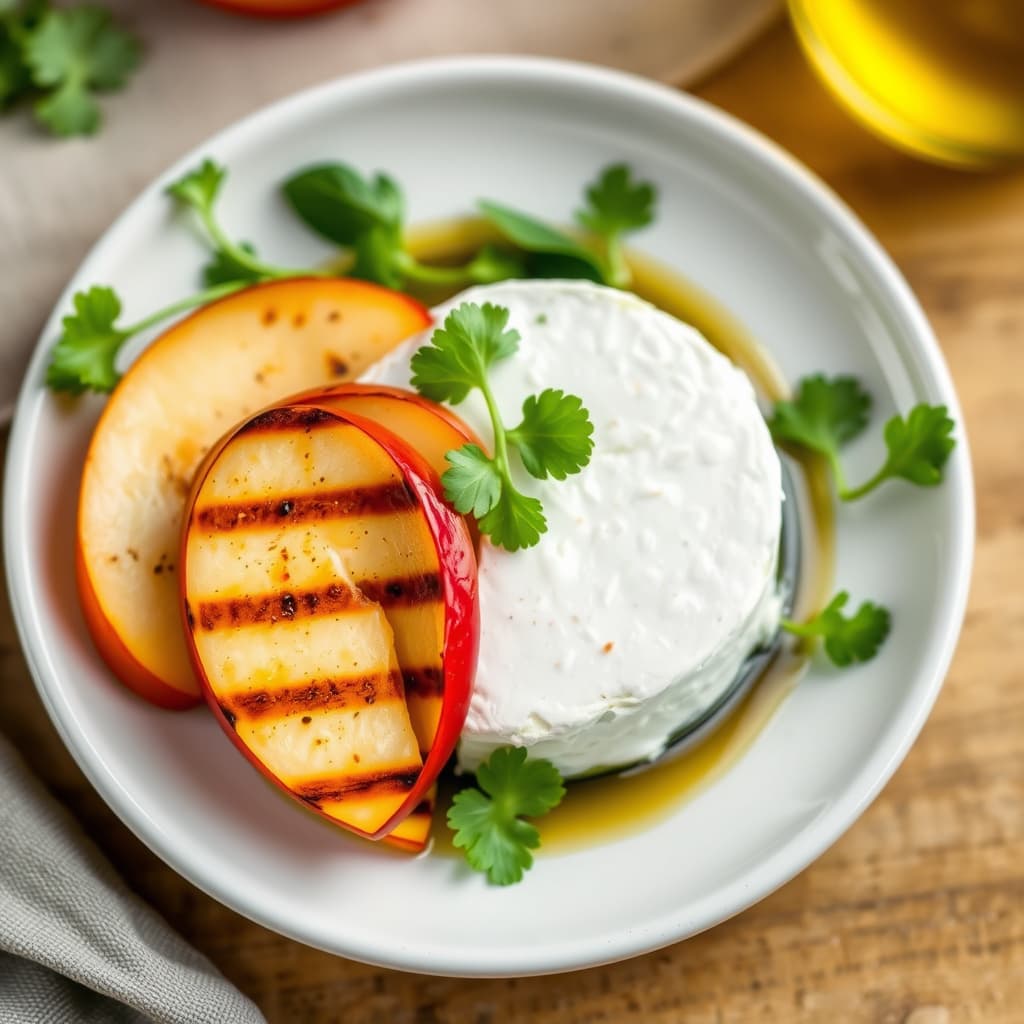 Grillet Brie, eple og vannkresse