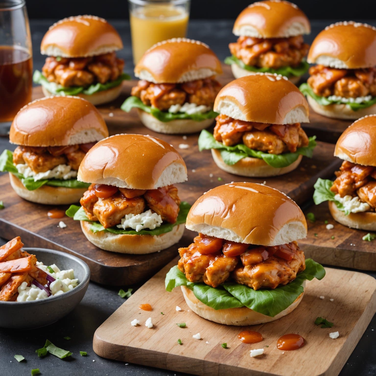 Grillet Buffalo-kyllingslider