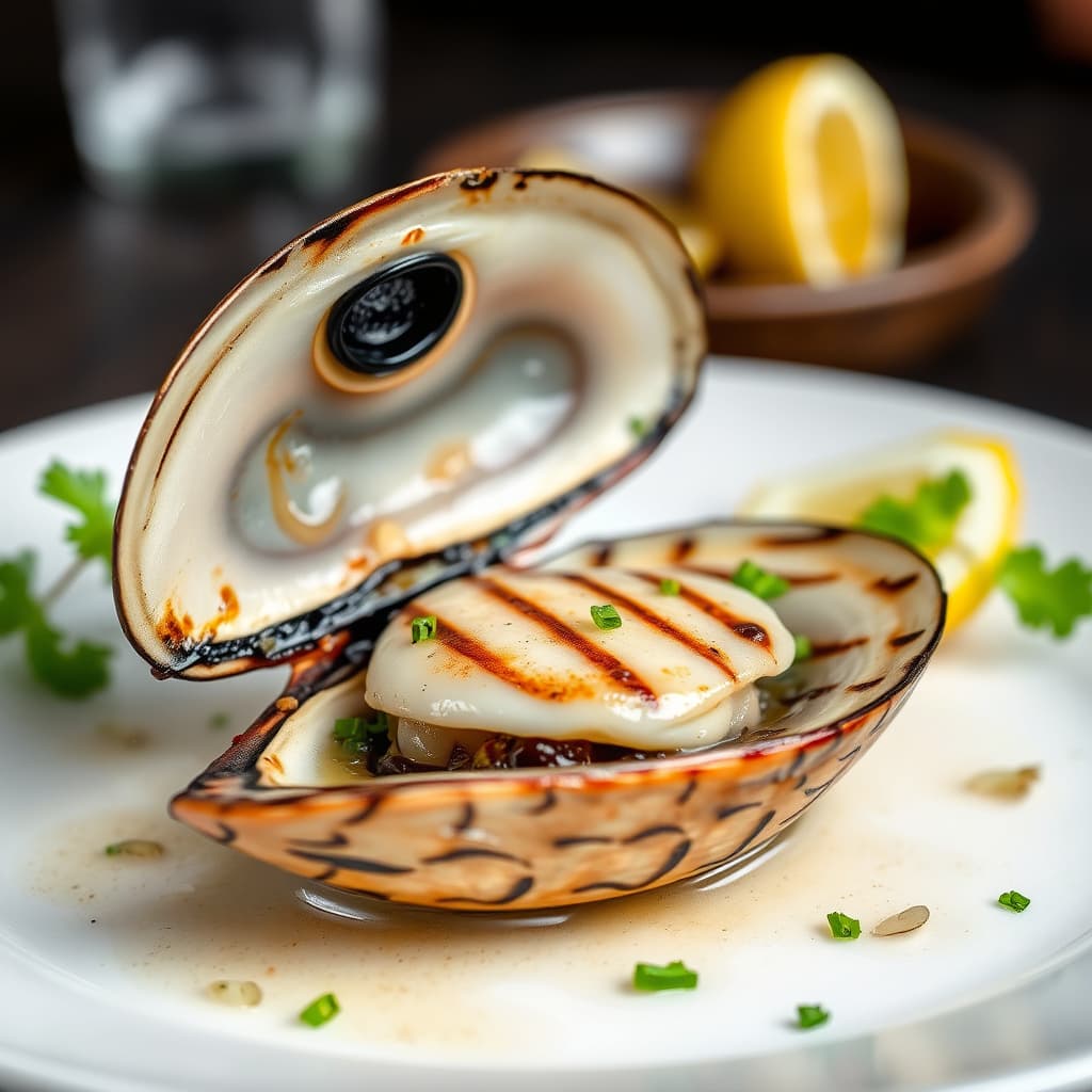 Grillet fersk opihi-snegl