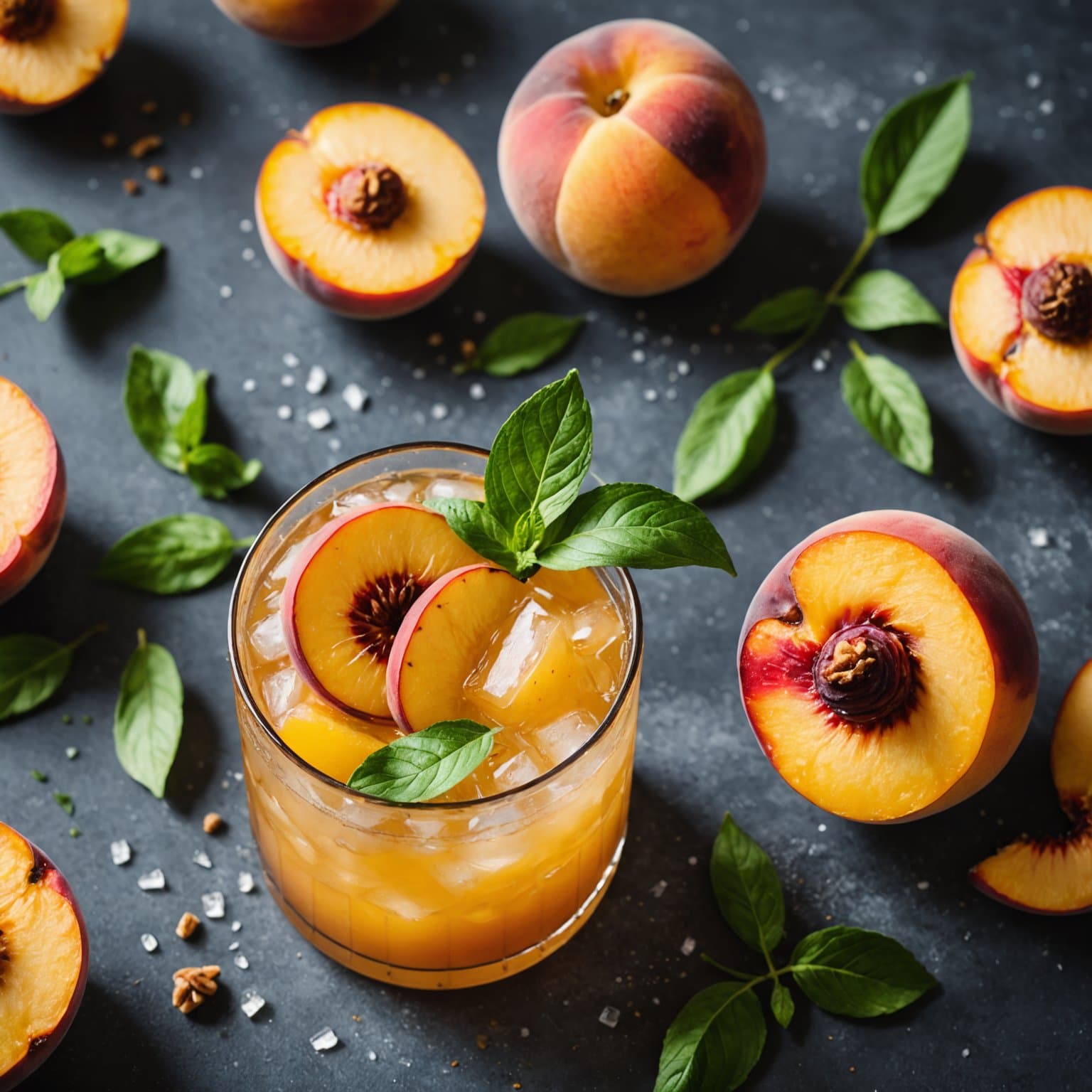 Grillet fersken Bourbon Smash