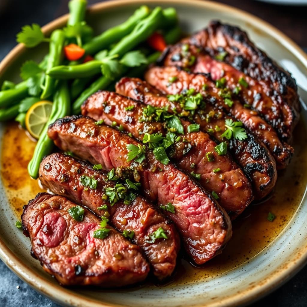 Grillet flankstek med serrano-chili-chimichurri