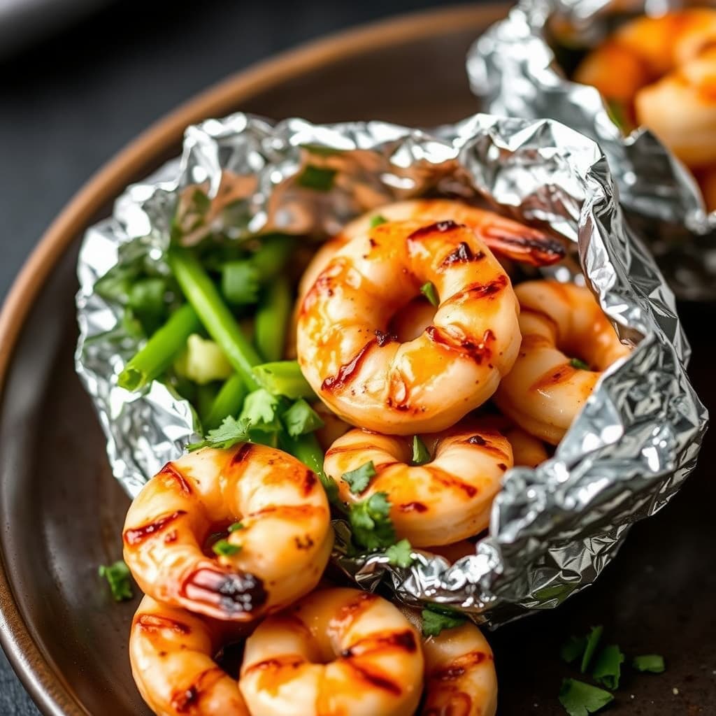 Grillet foliepakke med chipotle-reker