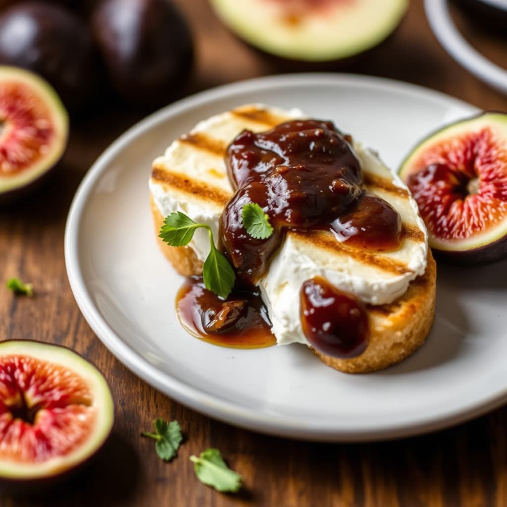 Grillet geitost med fikenmarmelade