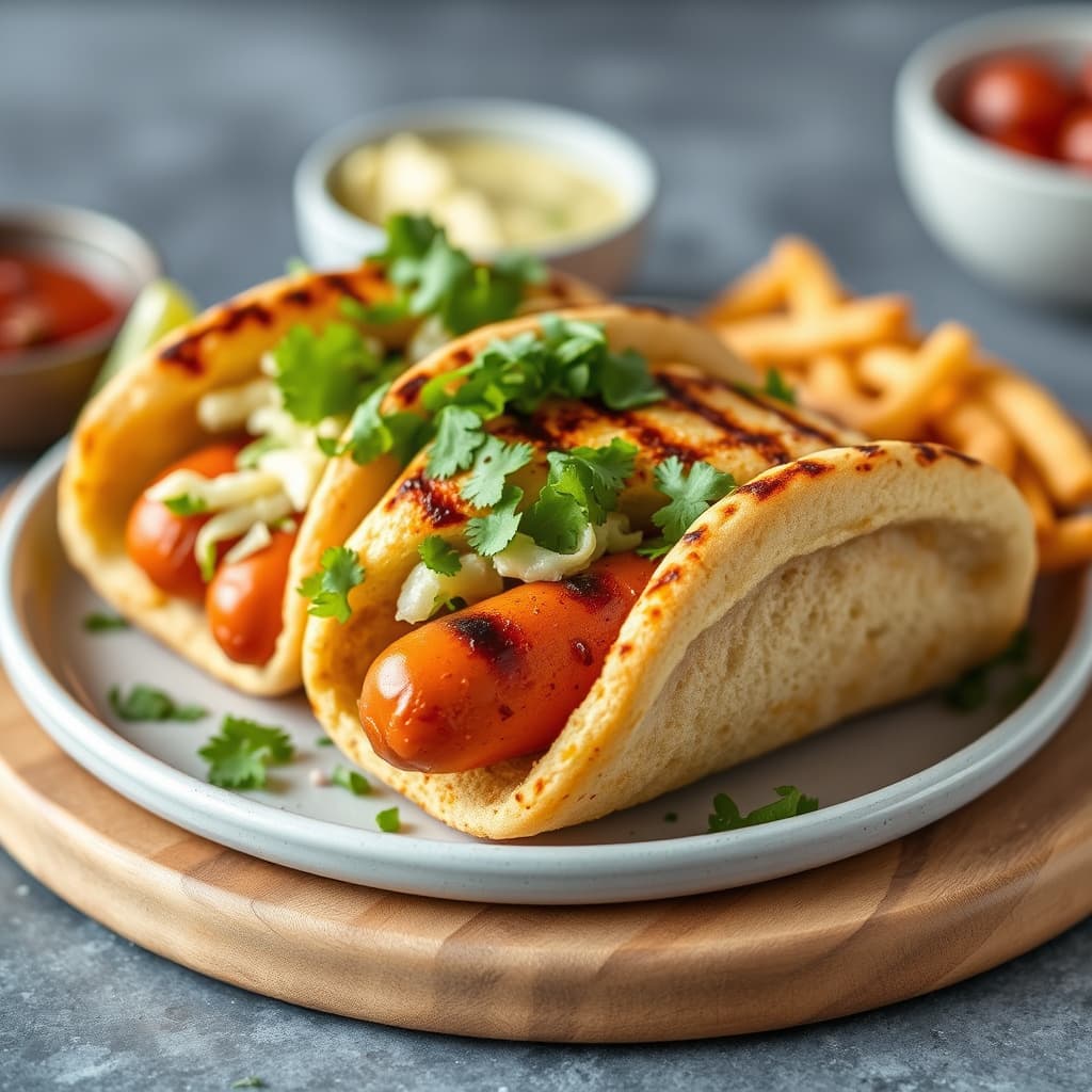 Grillet hot dog-tortilla (Tortas de salchicha)