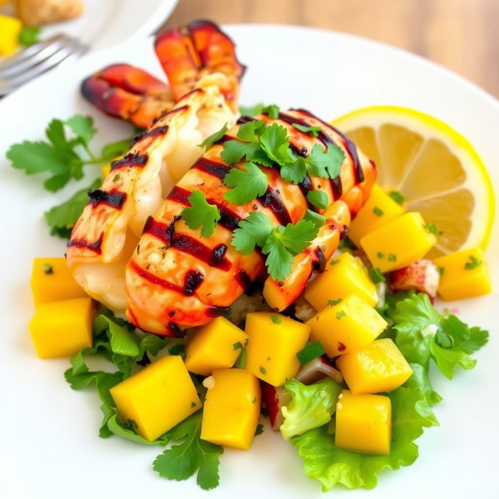 Grillet hummer med mangosalat