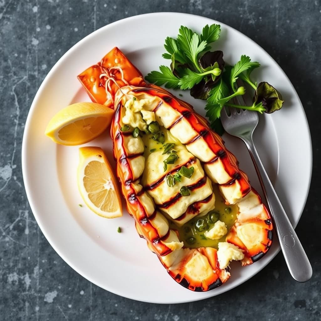 Grillet hummer med Pernod- og kaperssmør