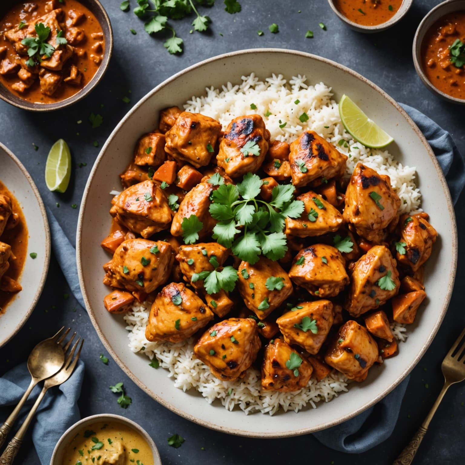 Grillet indisk-inspirert smørkylling