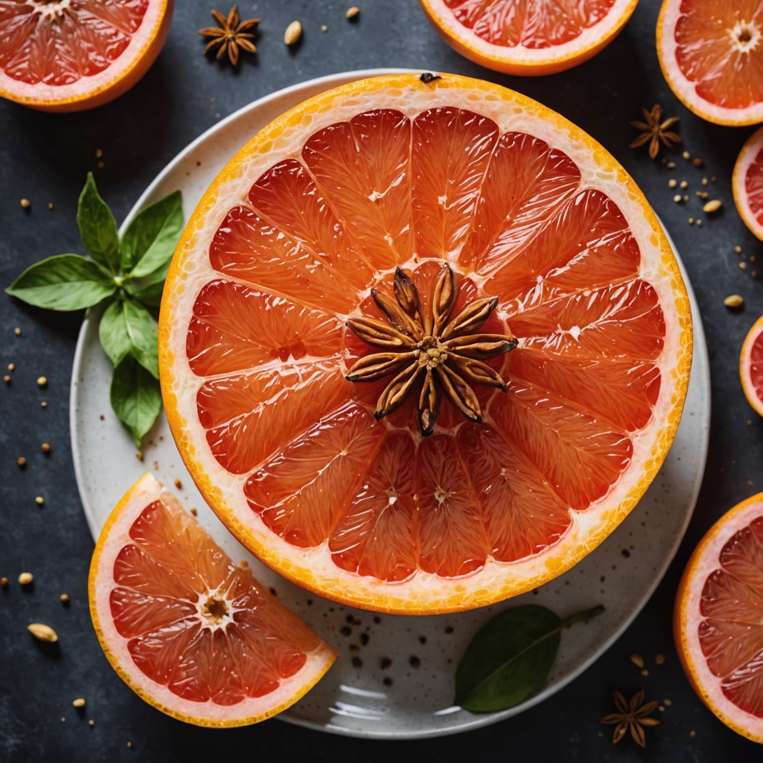 Grillet krydret grapefrukt