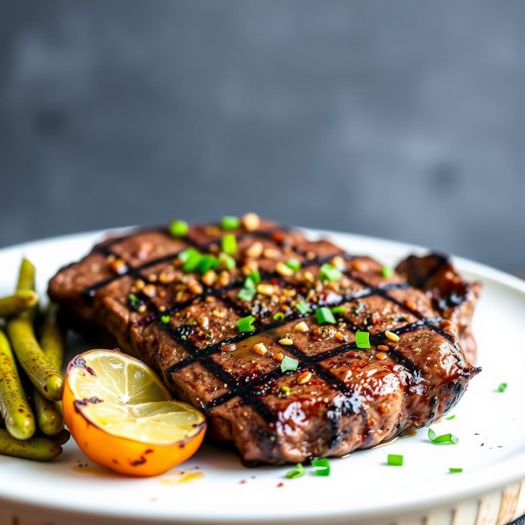 Grillet krydret hvitløksbiff av skirt steak