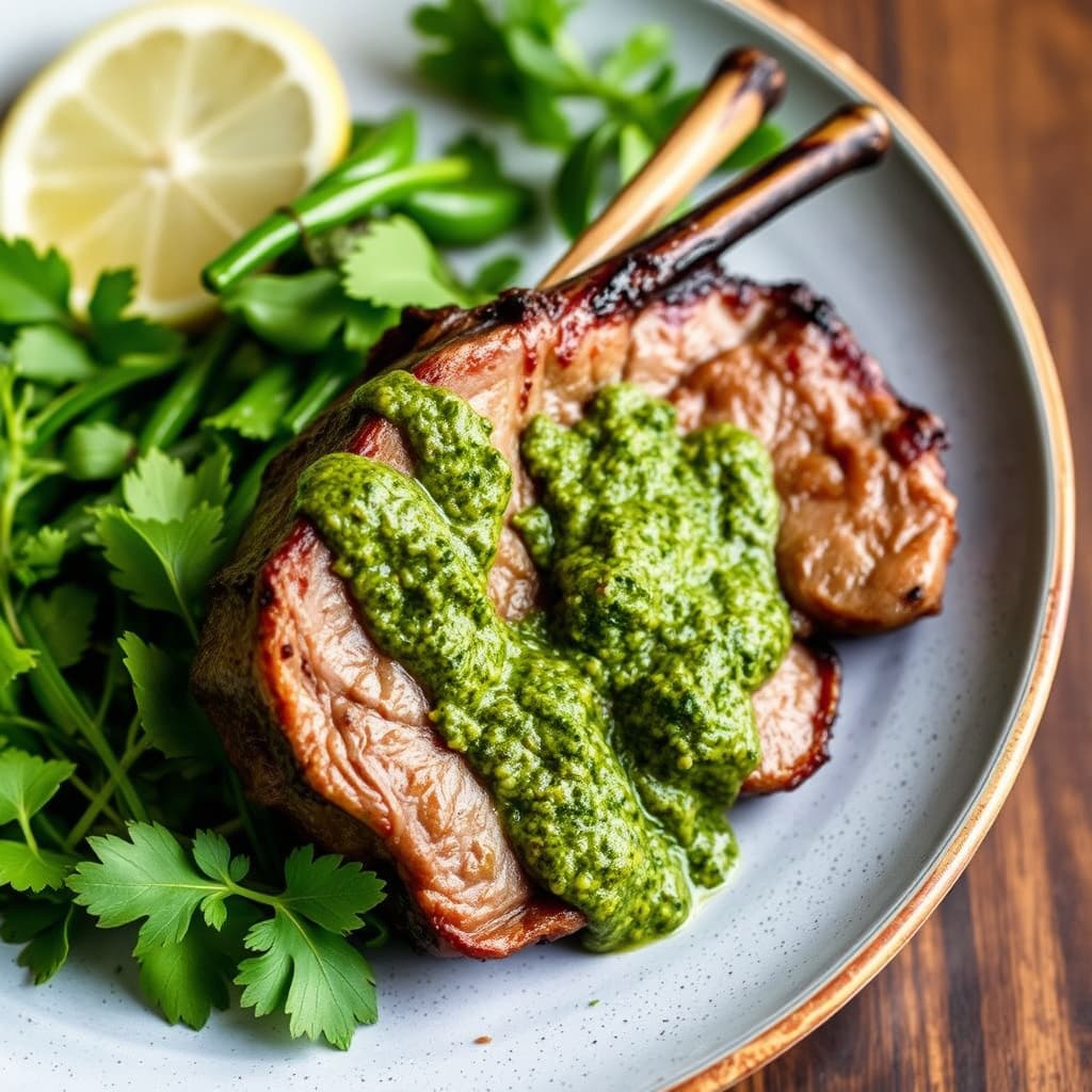 Grillet krydret lam med ingefærmyntesaus