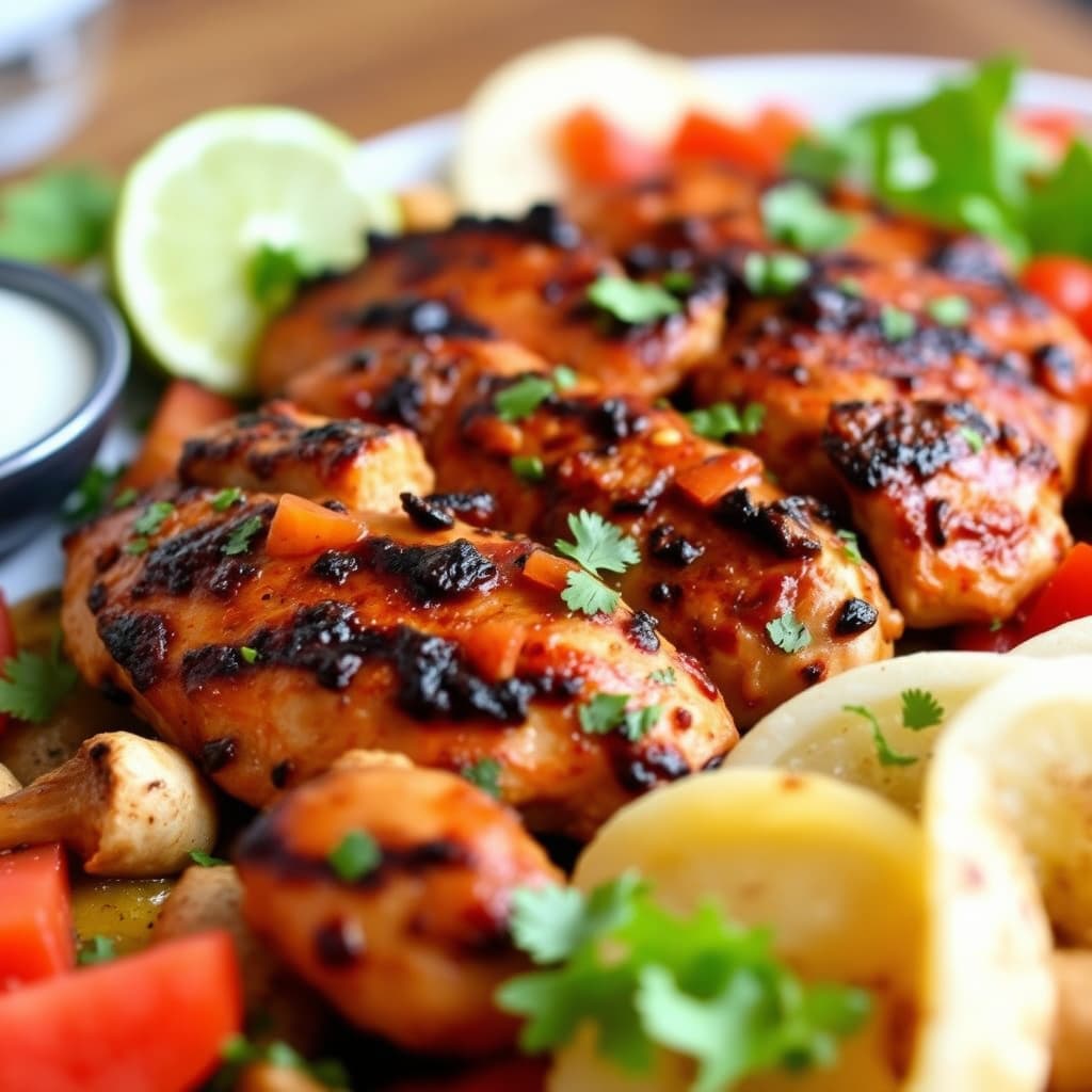 Grillet kylling fajitas-tallerken