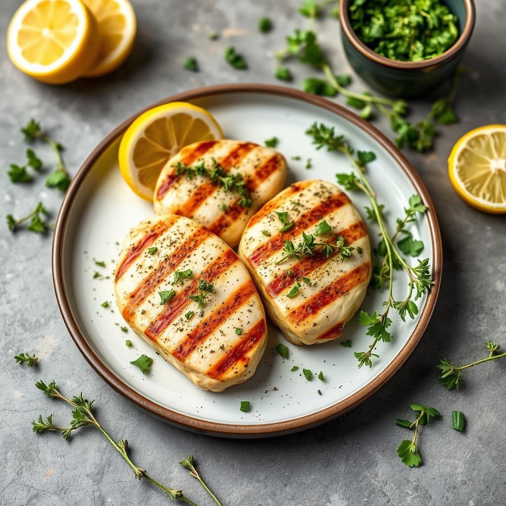 Grillet kyllingbryst med sitronpepper og timian gremolata