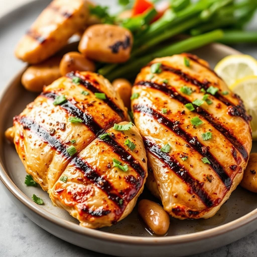Grillet kyllingbryst og -biter