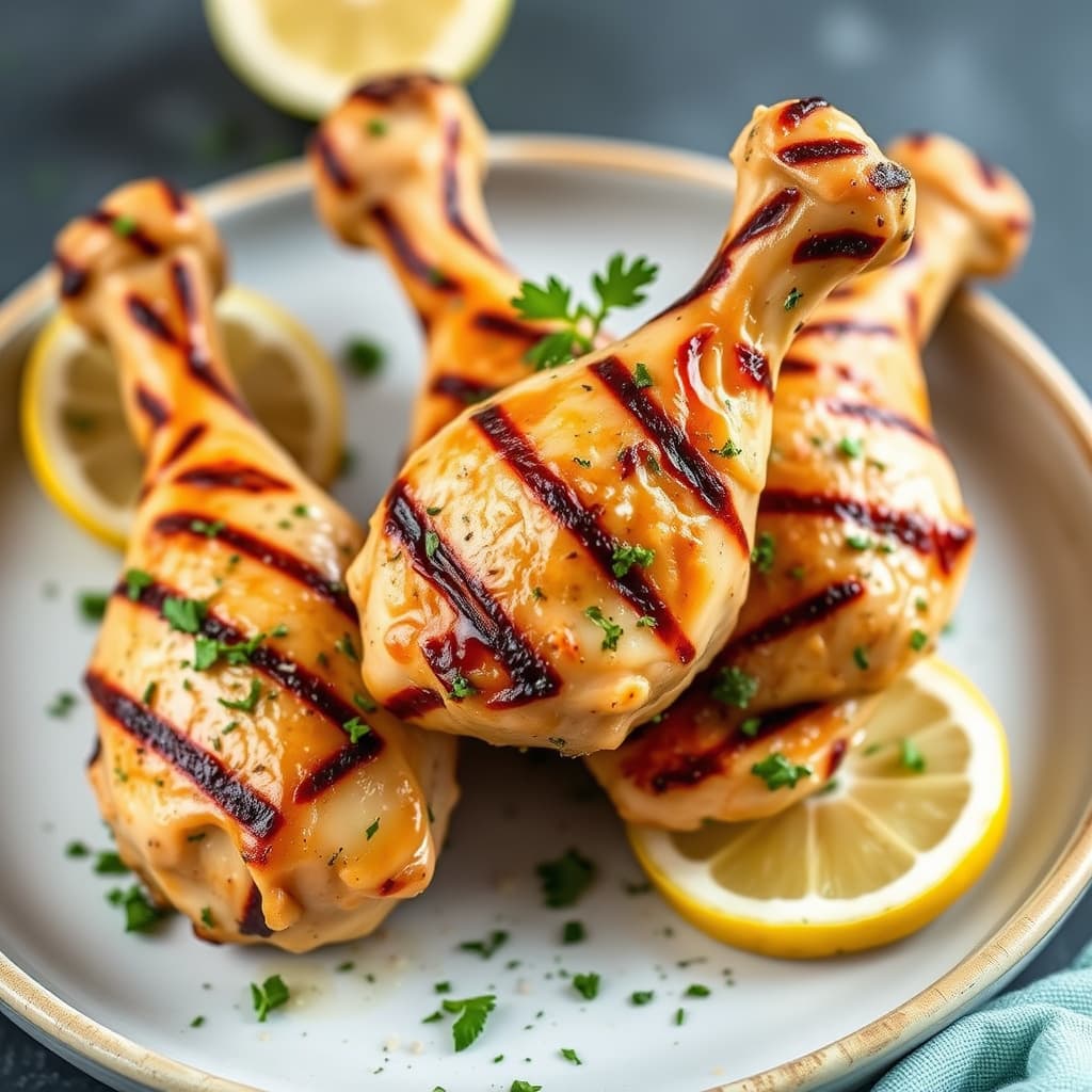 Grillet kyllinglår med sitron og oregano