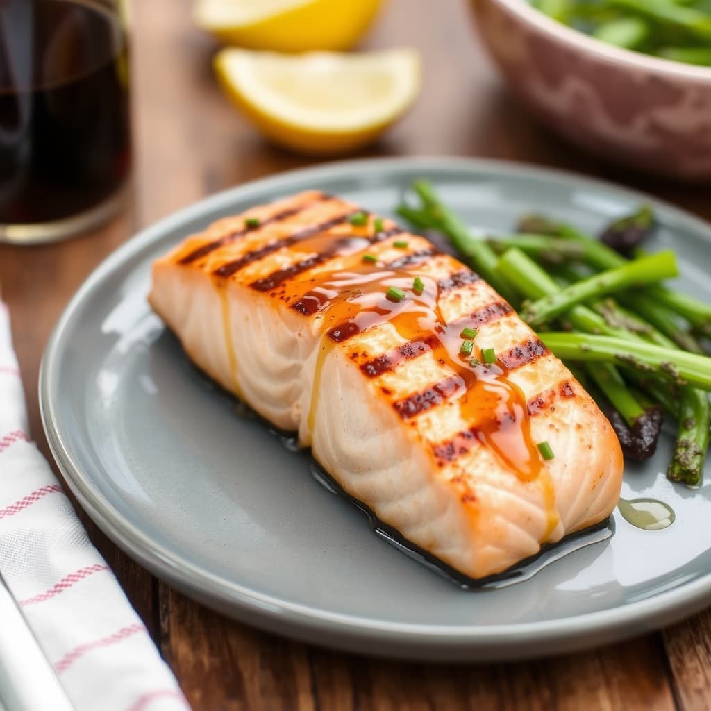 Grillet laks med sherryeddik-honningglasur