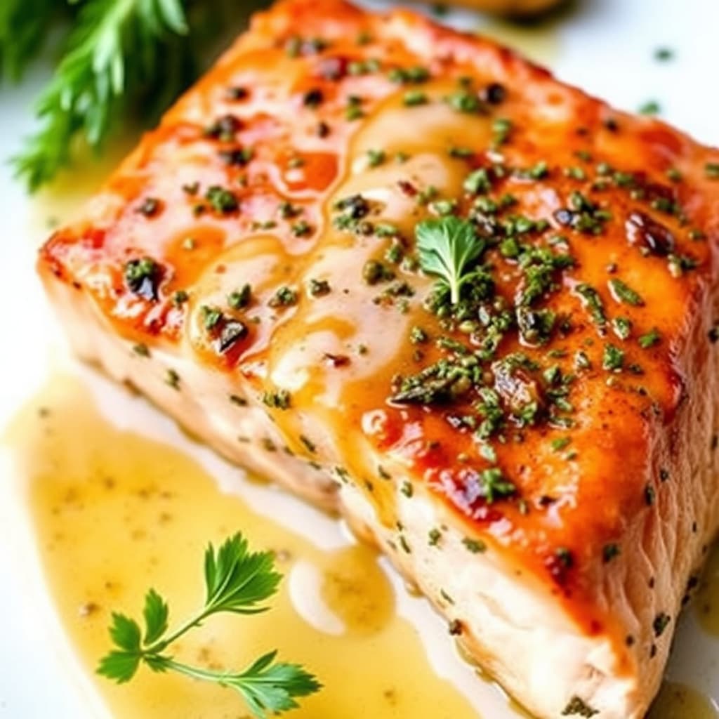 Grillet laks med urtemustardglasur