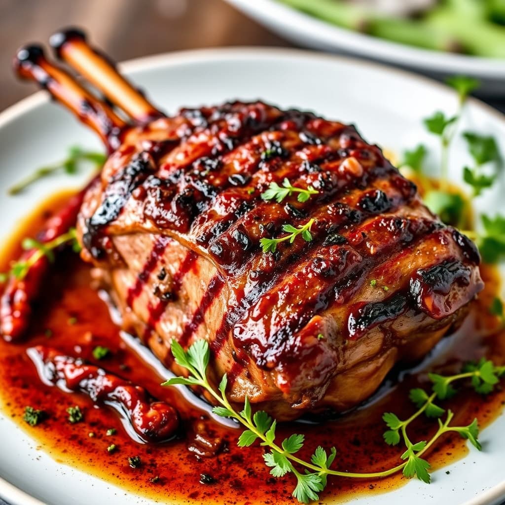 Grillet lammelår med ancho-chili marinade