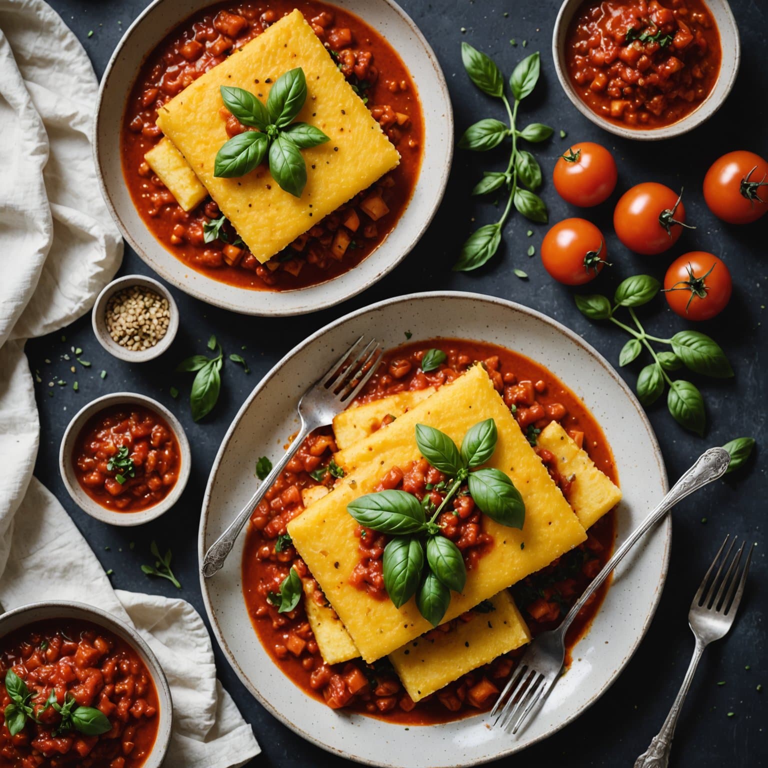Grillet polenta med vintertomatsaus