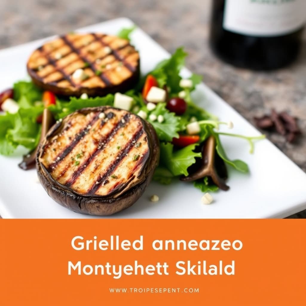 Grillet portobello- og Montrachet-salat