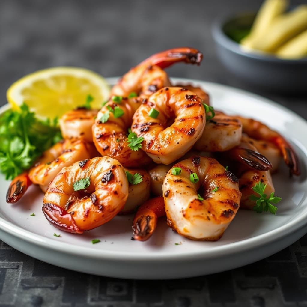 Grillet reker i New Orleans-stil