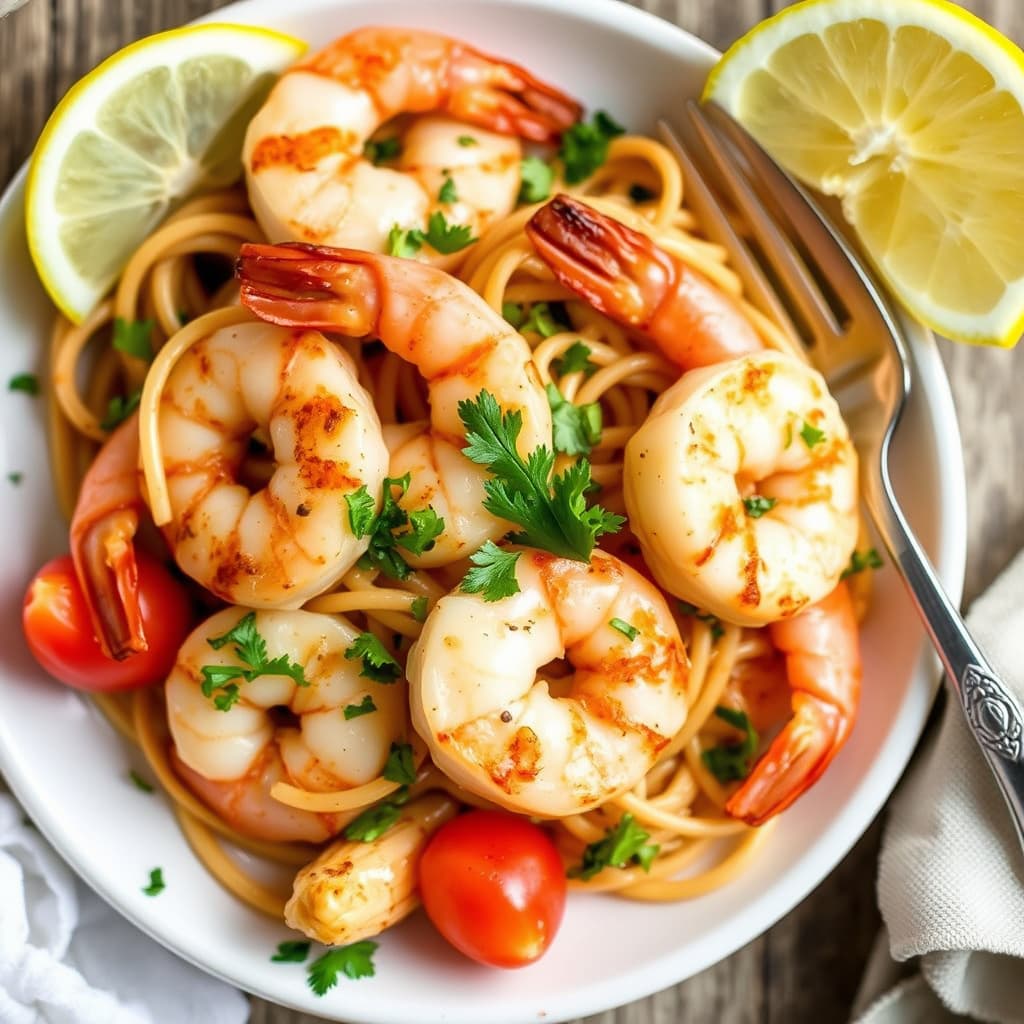 Grillet reker med hvitløkssmør