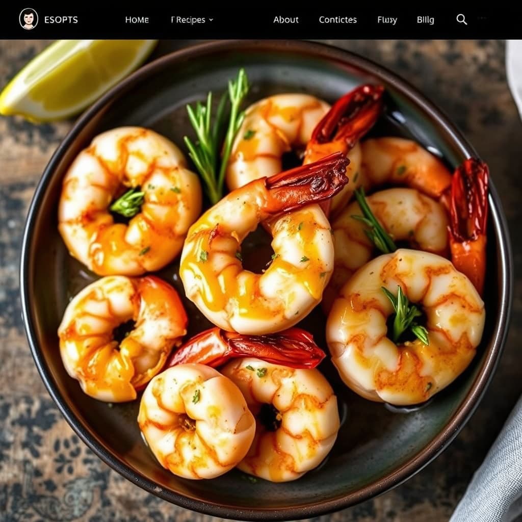 Grillet reker med sennep og estragon