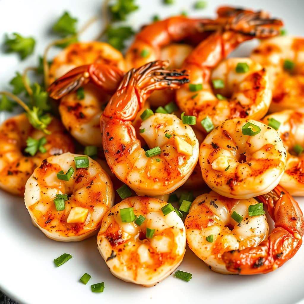 Grillet reker med stjerneanis og krydret med stjerneanis