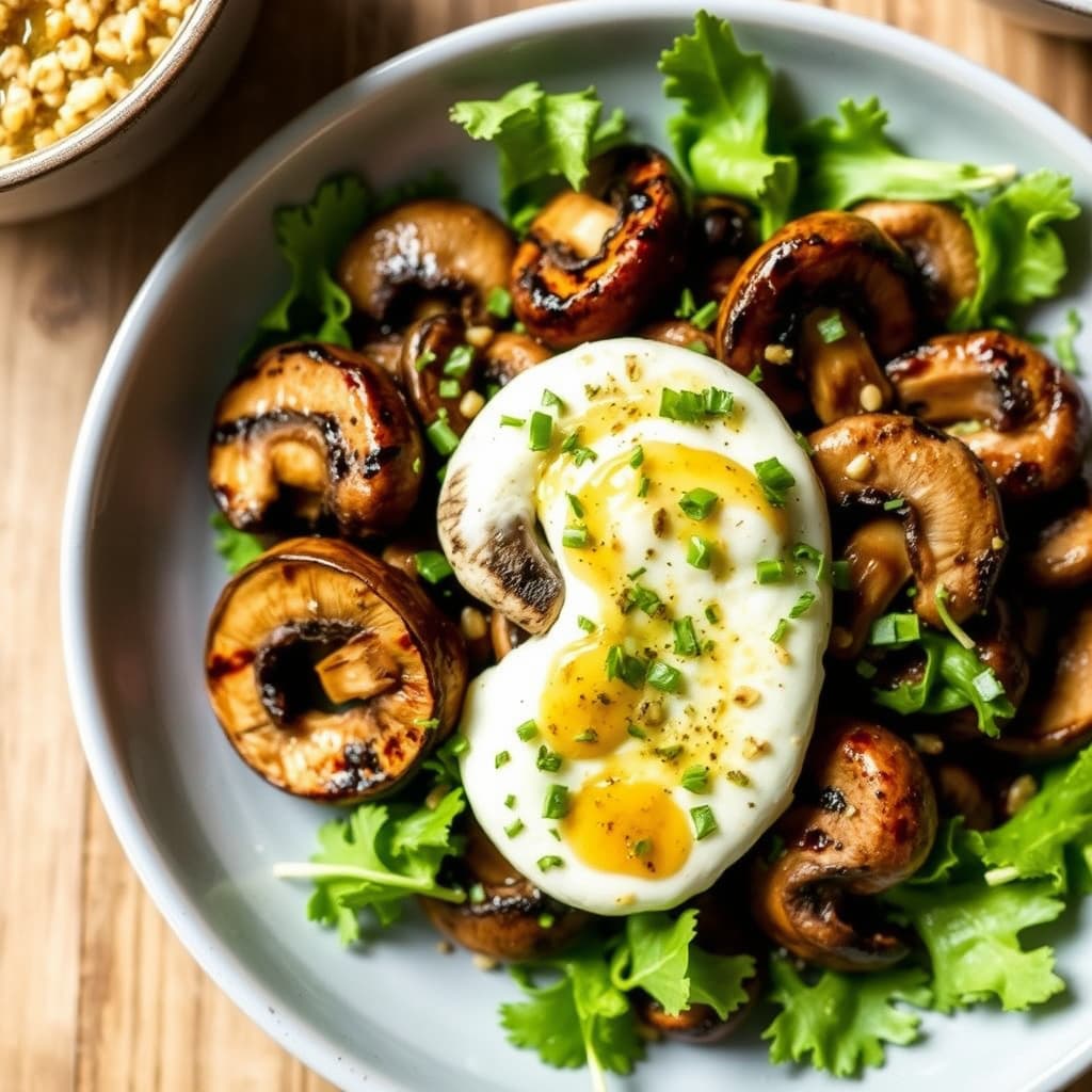 Grillet soppsalat med senneps- og sjalottvinaigrette