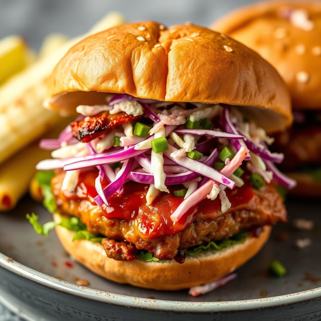 Grillet svineburger med coleslaw