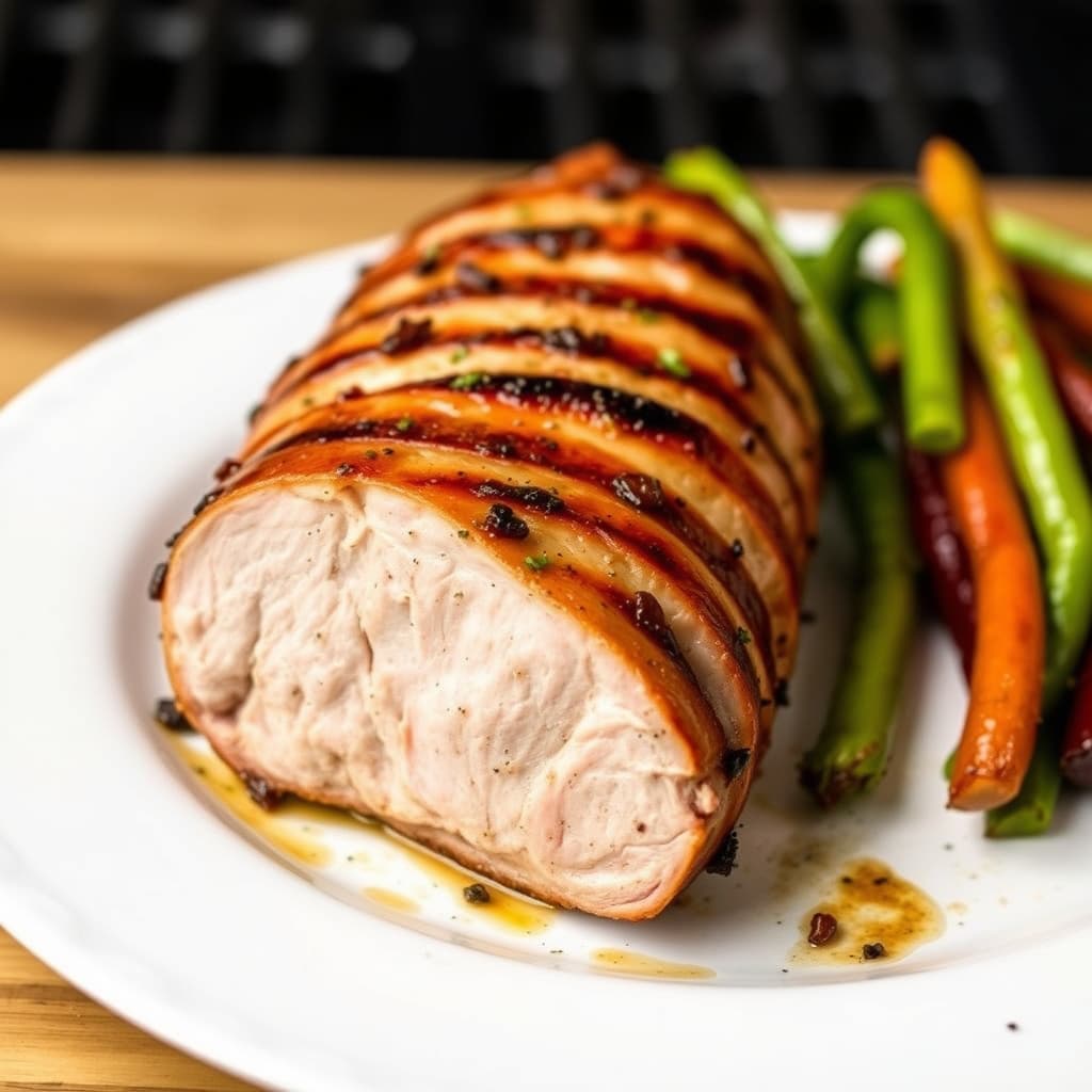 Grillet svinenakke med åpen skjæring