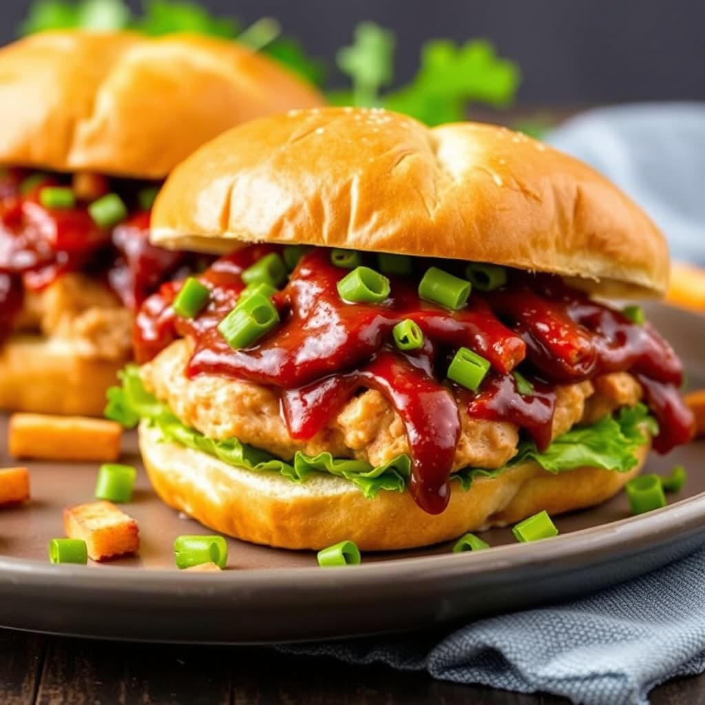 Grillkyllingsandwich med barbecue-saus