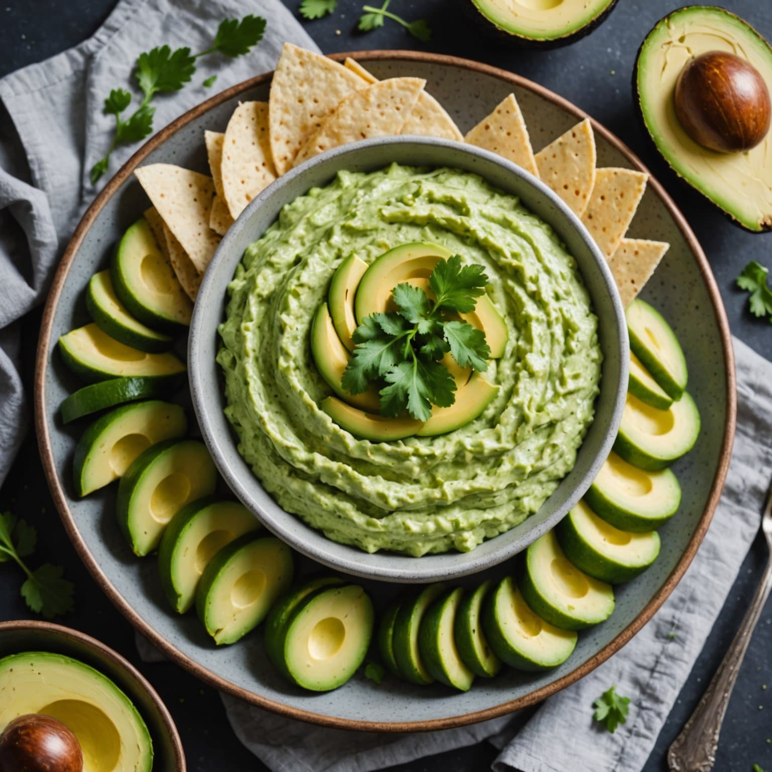 Grønn avokado- og purredipp