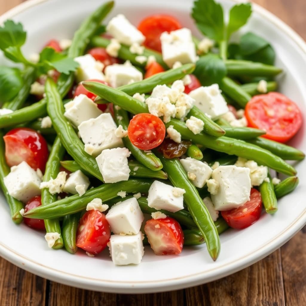 Grønn bønne- og feta-salat