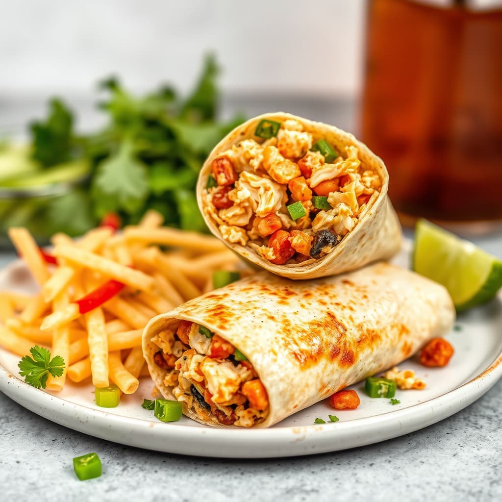 Grønn chili kyllingburrito