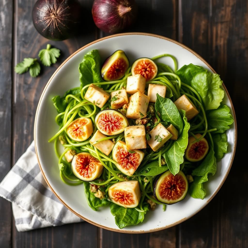 Grønn fiken- og tofusalat: Goi Va Tron Dau Hu