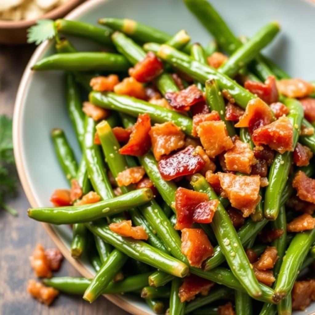 Grønne bønner med bacon