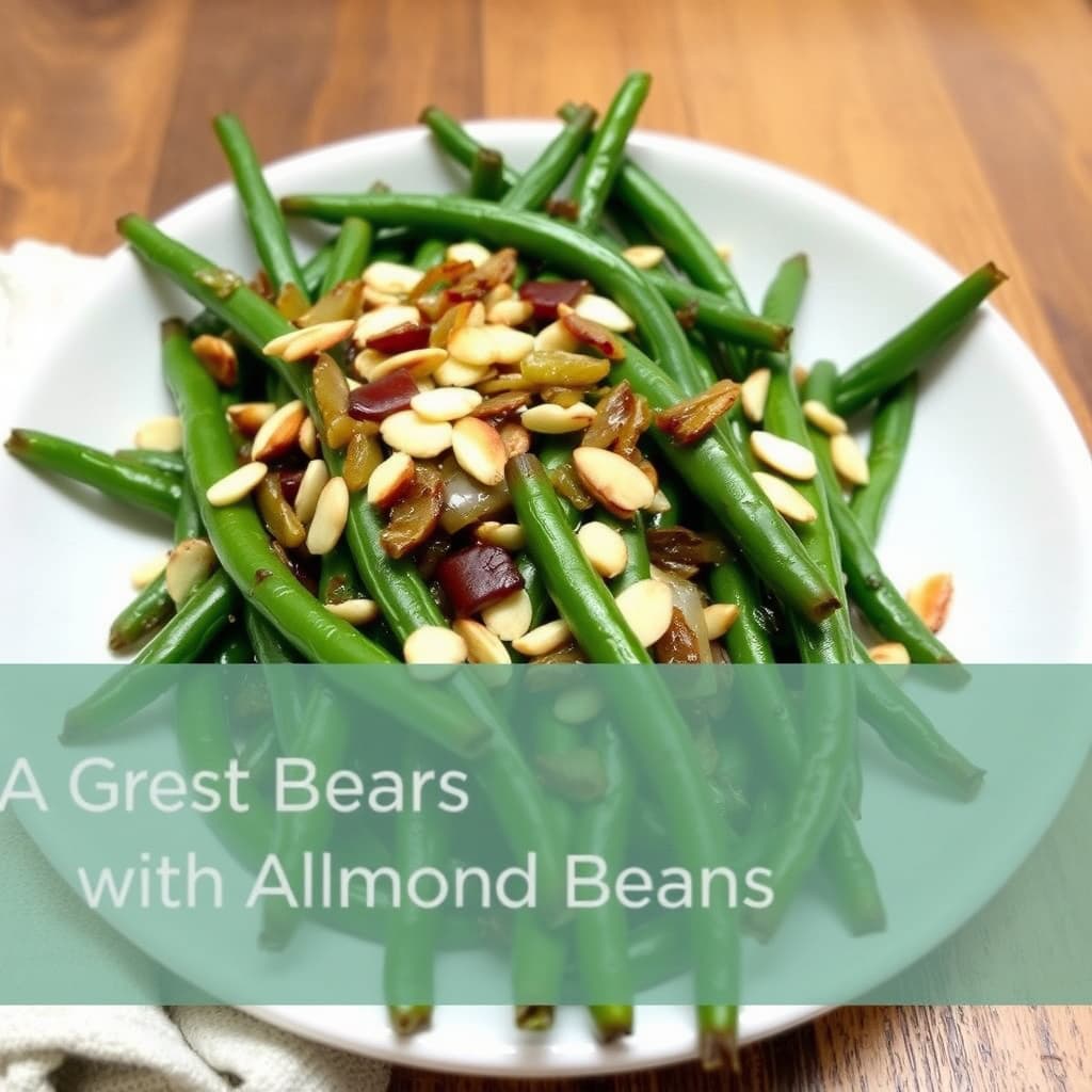 Grønne bønner med karamelliserte løk og mandler