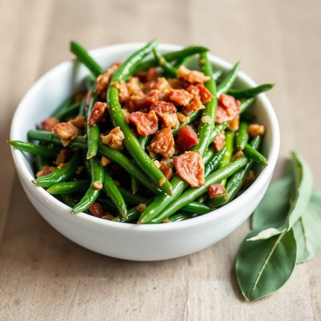 Grønne bønner med salvie og pancetta