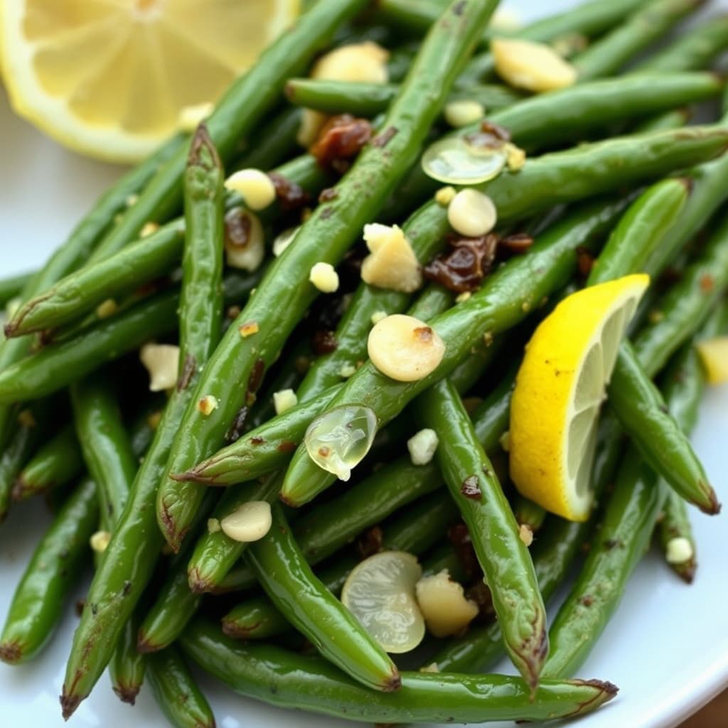 Grønne bønner med sitron og hvitløk