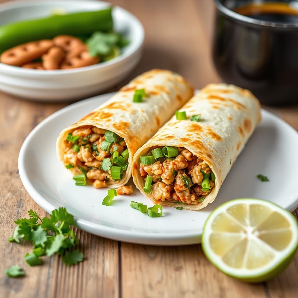 Grønne chili-kyllingburritos med grønt, grønt, grønt...