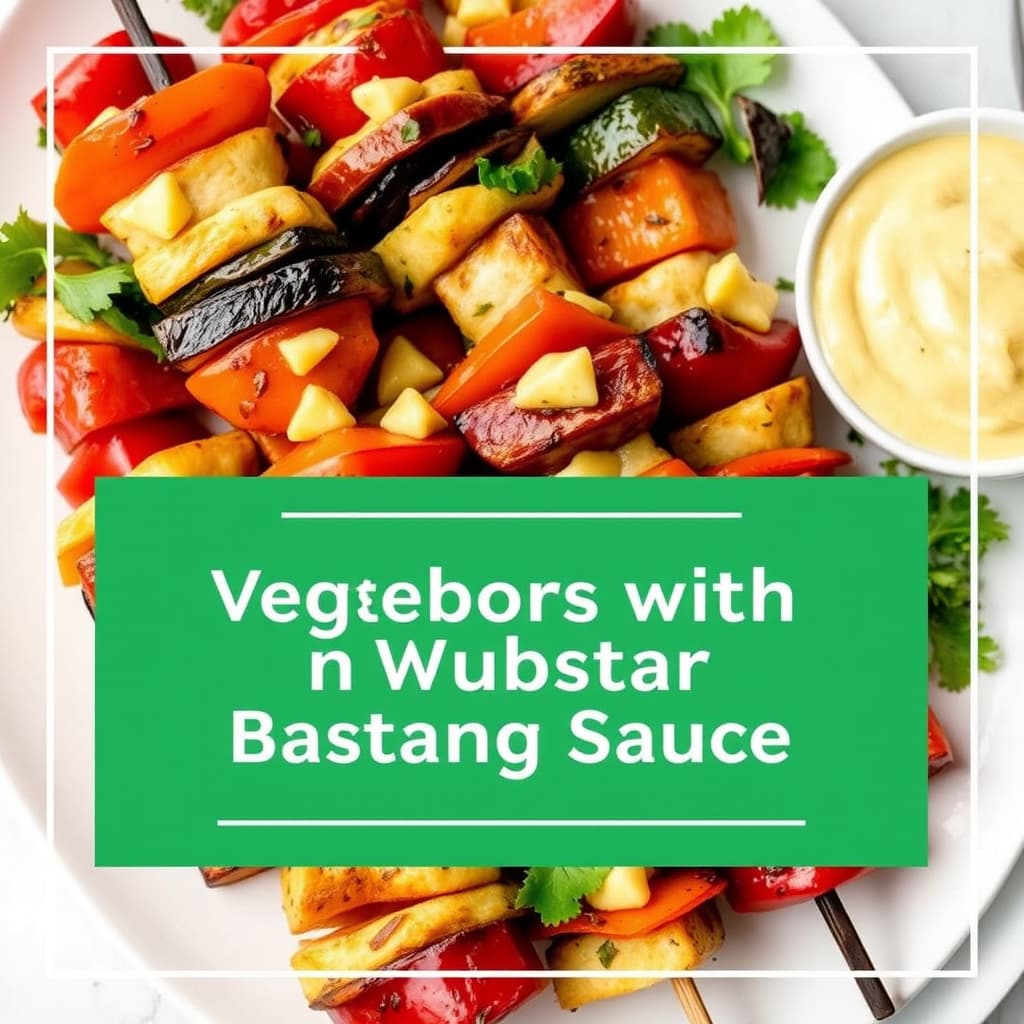 Grønnsaksspyd med sennepsglasur